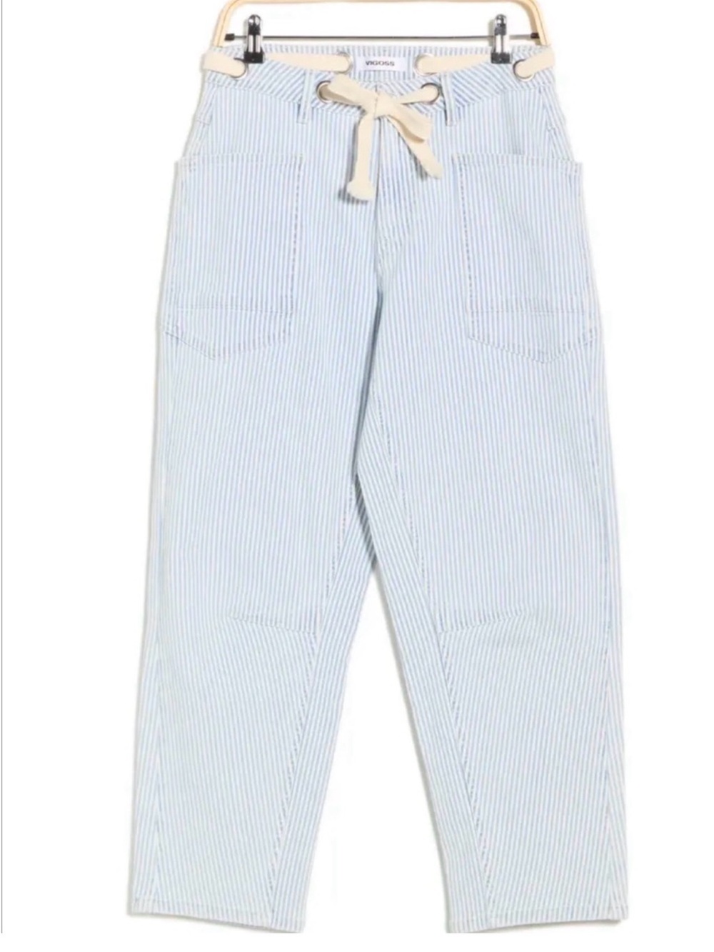 J.O.A. Rhea Stripe Soft Cotton Denim barrel leg Pant Sz Small Coastal sz S - Picture 13 of 16